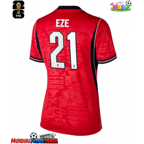 Camiseta Inglaterra Eberechi Eze #21 Segunda Equipación Replica Mundial 2026 para mujer mangas cortas